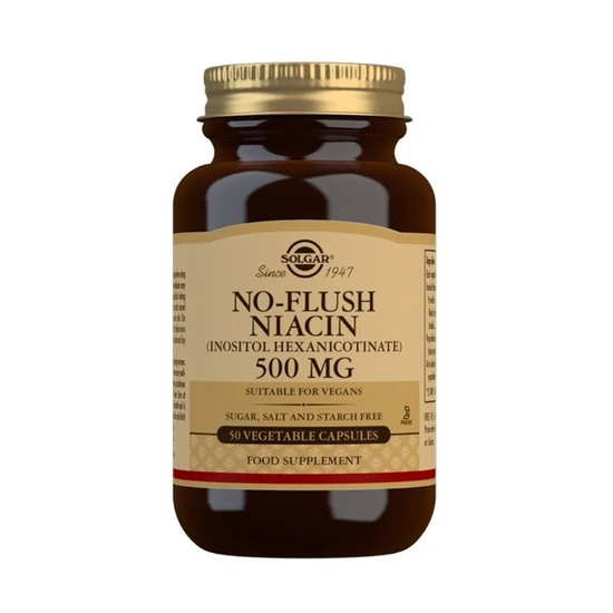 Solgar No-Flush Niacin 500mg Vegicaps 50 Vegicaps