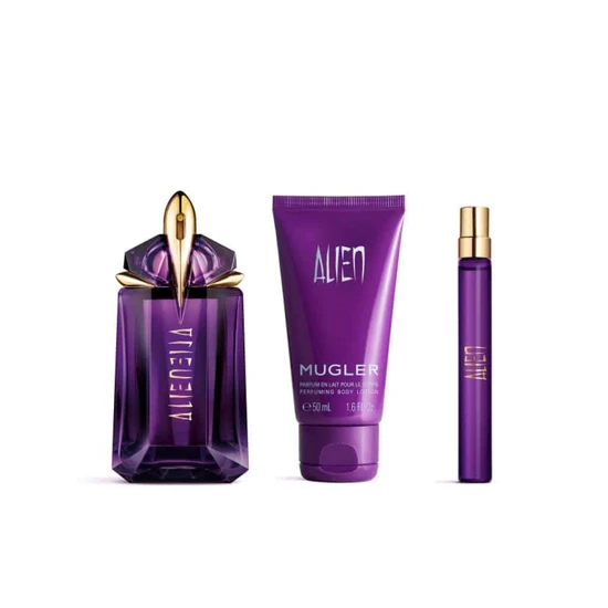 Mugler Alien Eau De Parfum Gift Set 60ml EDP-S, 10ml EDP-S & 50ml Perfumed Body Lotion