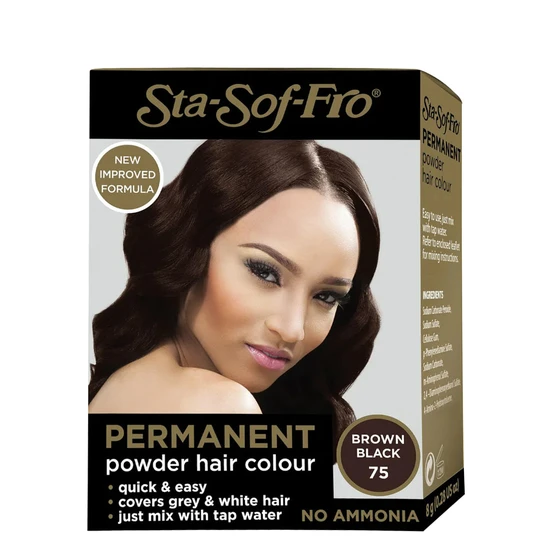 Sta-Sof-Fro Permanent Powder Hair Colour New Formula 8g / Black