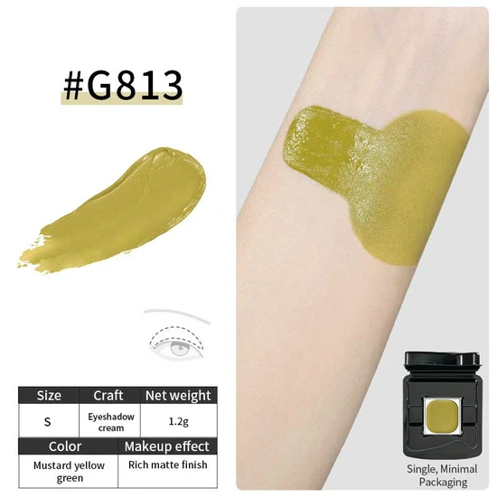 Glisten Cosmetics G813 Misty Grey/Green Refillable Multipurpose Cream Cheeryep