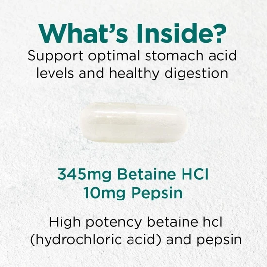 Cytoplan Betaine & Pepsin 345mg/10mg Capsules 60 Capsules