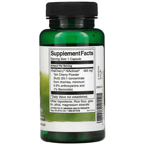 Swanson HiActives Tart Cherry 465mg Capsules 60 Capsules