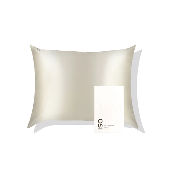 ISOCLEAN ISOSKIN Silk Pillow Case 100% Mulberry Silk Beige