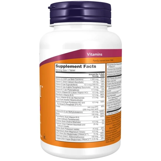 NOW Foods ADAM Multi-Vitamin For Men 60 Tablets