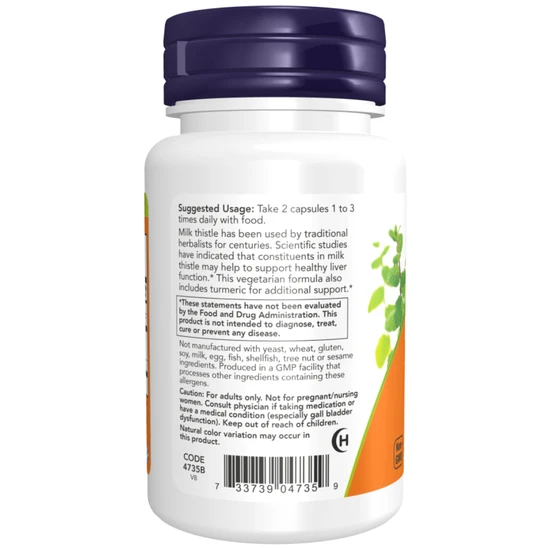 NOW Foods Silymarin With Turmeric 150mg 60 Capsules