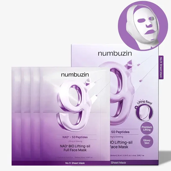 Numbuzin No.9 NAD Bio Lifting Full Cover Facial Mask 4PC