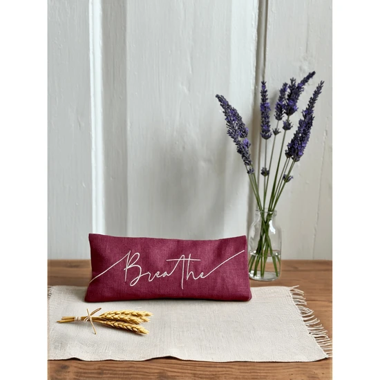 The Norfolk Eye Pillow Company Breathe Embroidered Linen & Lavender Eye Pillow Blue / Lavender
