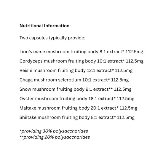 Higher Nature Mushroom Vitality Capsules 60 Capsules