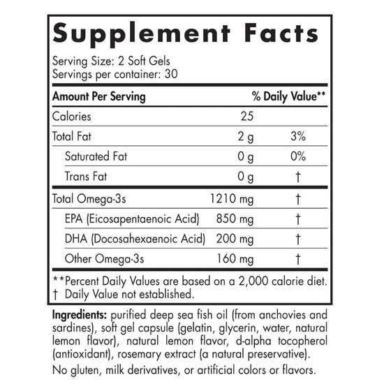Nordic Naturals EPA 1210mg Lemon 60 Softgels