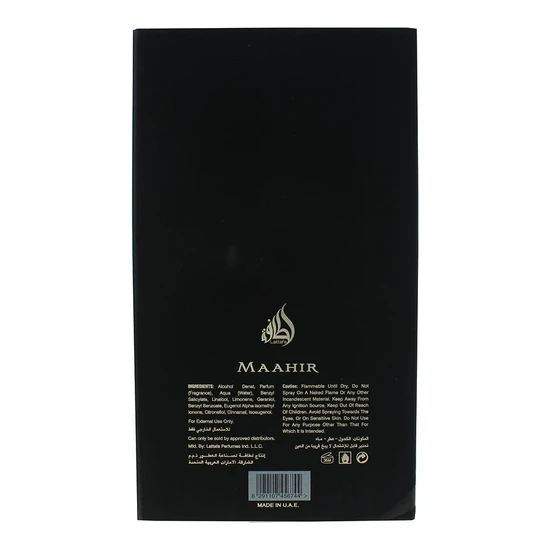 Lattafa Maahir Eau De Parfum 100ml