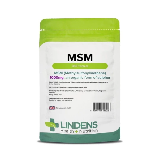 Lindens MSM (methylsulfonylmethane) 1000mg Tablets 360 Tablets