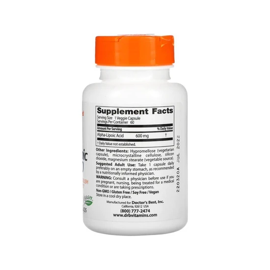 Doctor's Best Alpha-Lipoic Acid 600mg - 60 vcaps