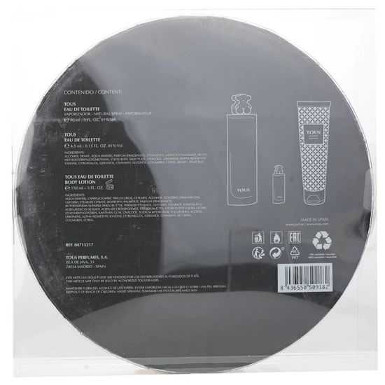 Tous Gift Set 90ml Eau De Toilette + 150ml Body Lotion + 4.5ml Eau De Toilette + Metal Tin