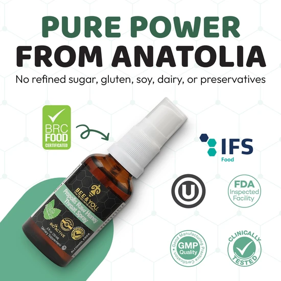 BEE&YOU Propolis Raw Honey Throat Spray 30ml