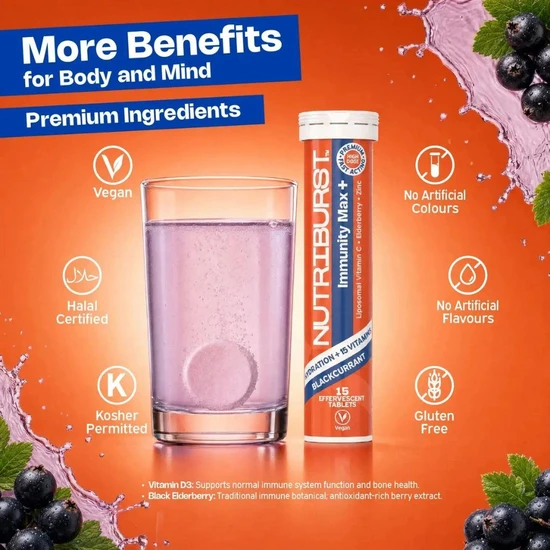 Nutriburst Immunity Max+ Effervescent Tablets 15 Tablets