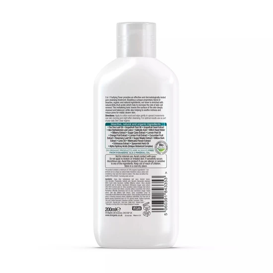 Dr. Organic Skin Clear Organic 5 In 1 Tea Tree Purifying Toner 200ml