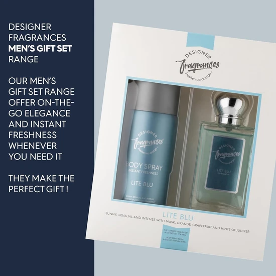 Design Essentials Designer Fragrances Lite Blu Men Twin Gift Set