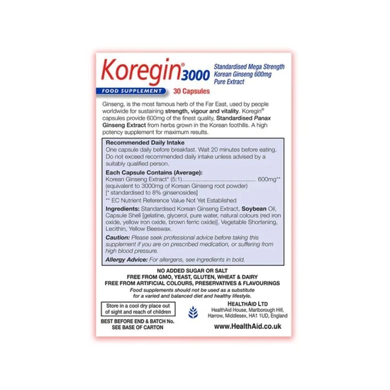 Health Aid Koregin 3000 Capsules 30 Capsules
