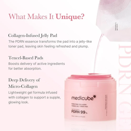 Medicube PDRN Pink Collagen Toning Gel Toner Pad 70 pads