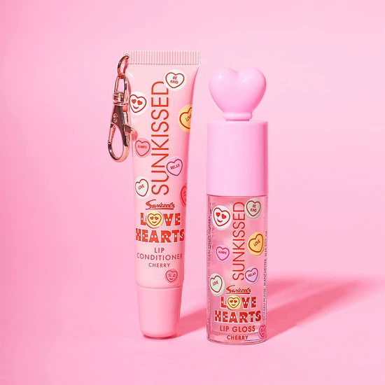Sunkissed Love Hearts Lip Gloss & Conditioner Lip Duo Gift Set Cherry
