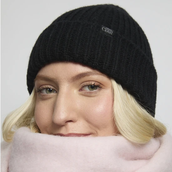 Silver Cloud Silver Infused Satin Lined Beanie Black