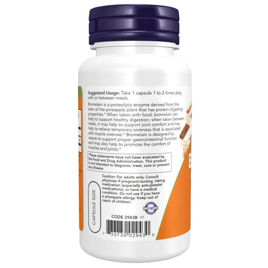 NOW Foods Bromelain 500mg 60 Capsules