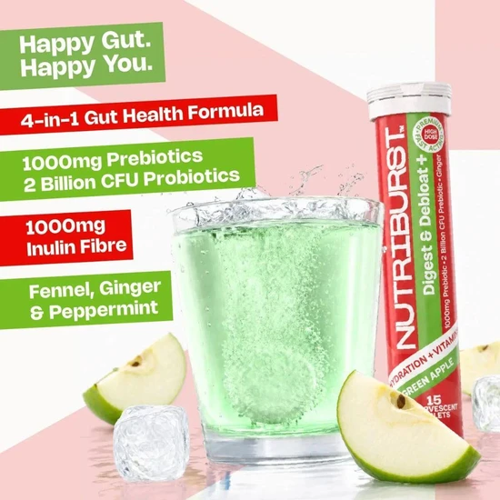 Nutriburst Enhanced Hydration + Gut Health Red Apple Flavour Sachets 6 Sachets