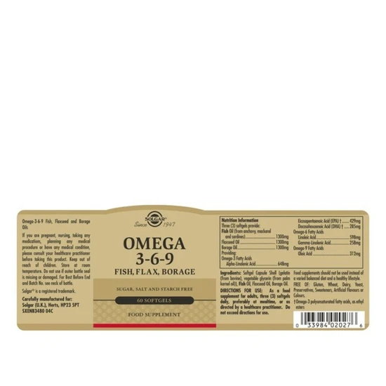 Solgar Omega 3-6-9 x60