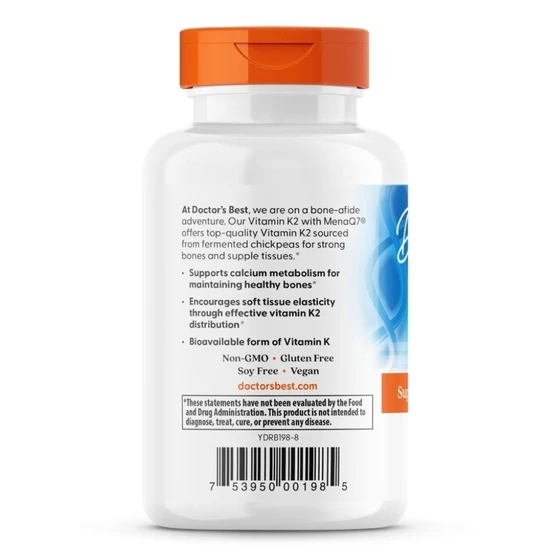 Doctor's Best Natural Vitamin K2 MK7 With MenaQ7 45mcg - 60 Veg Caps