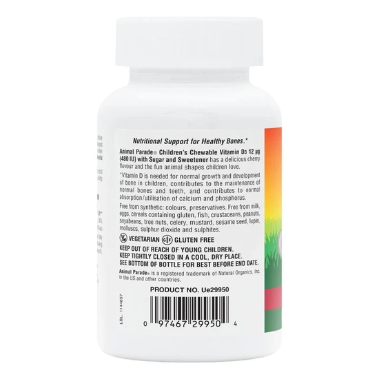 Nature's Plus Animal Parade Vitamin D3 500iu Chewables 90 Chewables