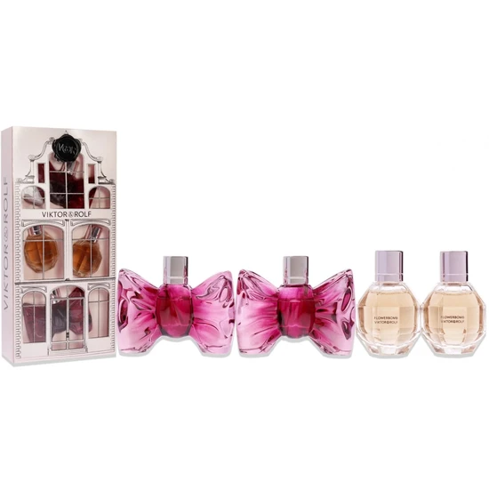 VIKTOR&ROLF The House Miniature Gift Set 2 x 7ml Flowerbomb EDP Spray + 2 x 7ml Bonbon EDP Spray