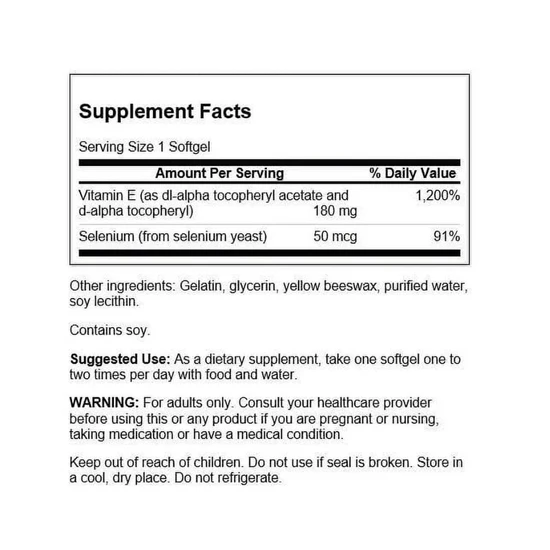 Swanson E With Selenium 400iu Softgels 90 Softgels