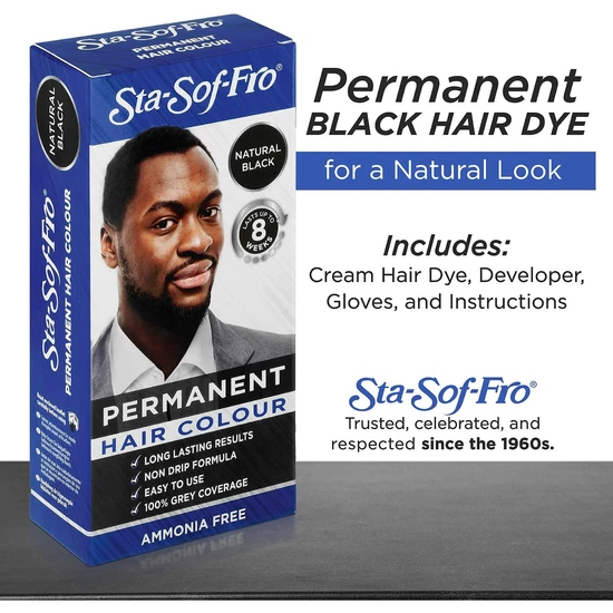 Sta-Sof-Fro Men Permanent Hair Colour Natural Black 25ml