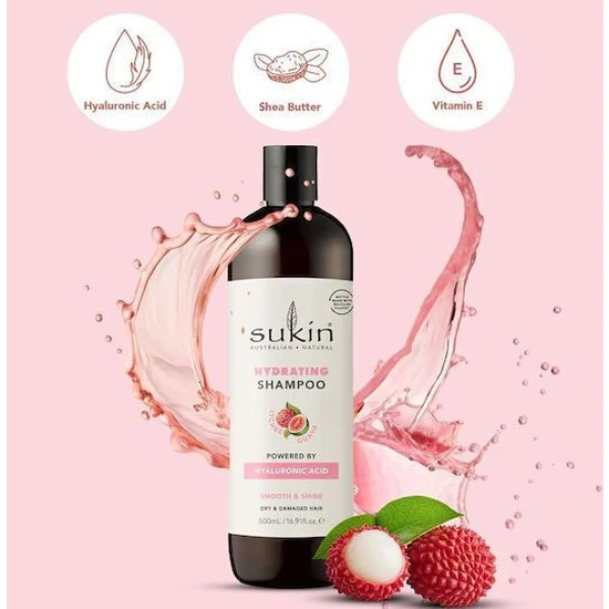 Sukin Smooth & Shine Lychee & Guava Hydrating Shampoo 500ml