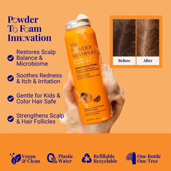 The Powder Shampoo Strengthening Shampoo Grapefruit & Thyme 50g-Refill