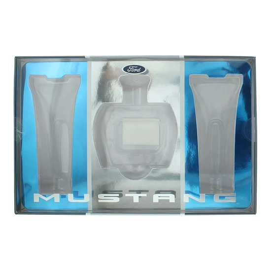 Mustang Blue Eau De Toilette Aftershave Balm + Body Wash Gift Set 100ml