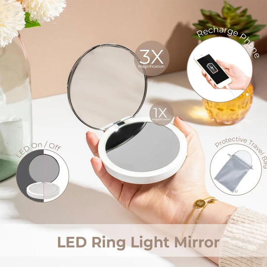 Stylpro Flip'n'Charge LED Mirror With Power Bank