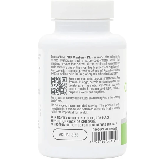 Nature's Plus Pro Cranberry Plus 36mg PAC Capsules 60 Capsules