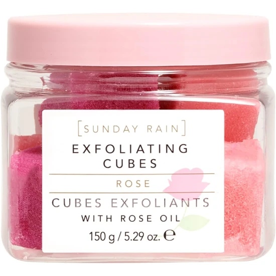 Sunday Rain Rose Exfoliating Cubes 150g