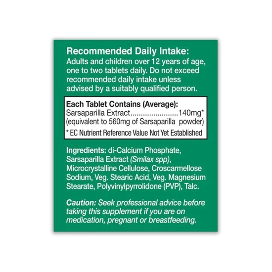 Health Aid Sarsaparilla 560mg Tablets 60 Tablets