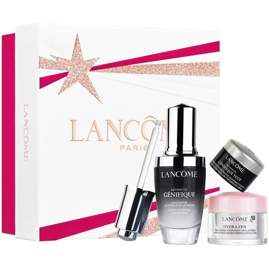 Lancôme Advanced Genifique & Hydra Zen Gift Set 30ml Serum, 15ml Gel-Cream & 5ml Advanced Genifique New Eye Cream