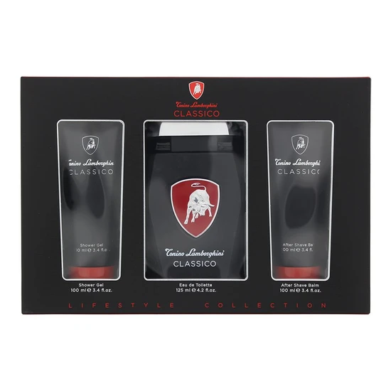 Lamborghini Classico Gift Set 125ml Eau De Toilette + 100ml Aftershave Balm + 100ml Shower Gel
