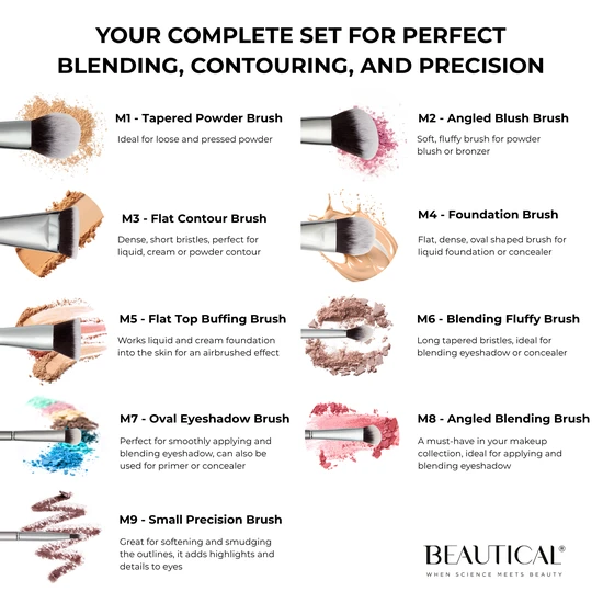 BEAUTICAL METAL GLAM Makeup Brush Set