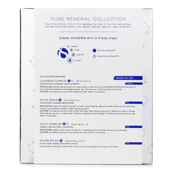 iS Clinical Pure Renewal Collection Gift Set 180ml Cleansing Complex, 15ml Active Serum, 30g Youth Complex & 100g Eclipse SPF 50 Sunscreen Cream