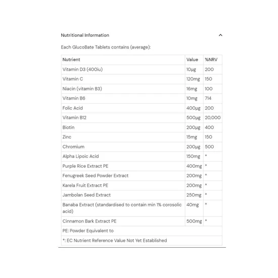 Health Aid Glucobate Tablets 60 Tablets