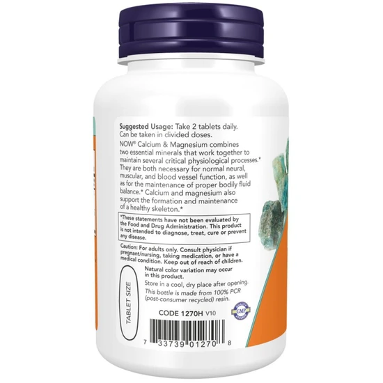 NOW Foods Calcium & Magnesium Tablets 100 Tablets