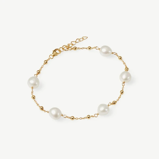 Kyoto Pearl Serena Pearl Bracelet 18ct Gold Plated White