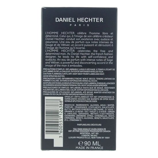 Daniel Hechter L'homme Hechter Eau De Parfum 90ml
