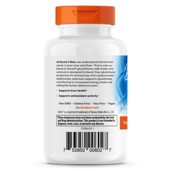 Doctor's Best Glutathione + Milk Thistle 60 Veg Caps