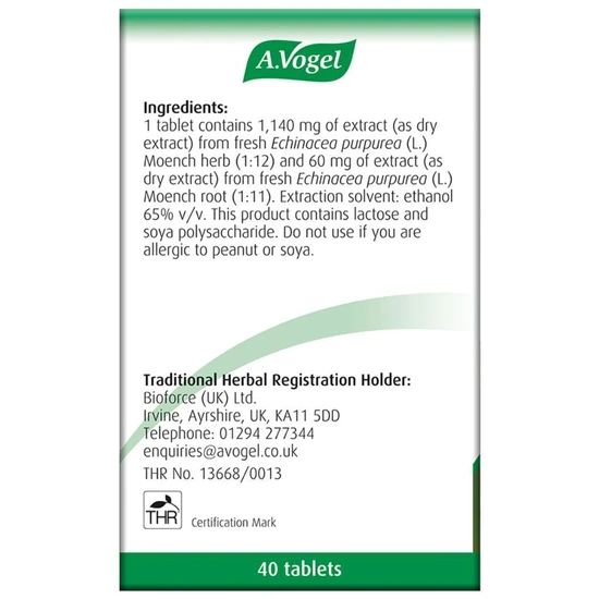 A.Vogel Echinaforce Forte Cold & Flu Tablets 40 Tablets
